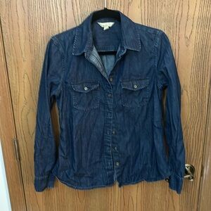 Banana Republic denim linen button down shirt